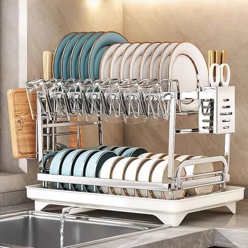 Lightweight Plastic Drip Tray with Non-Slip Base, Side Drop Slope for Efficient Dish Draining - Premium Drip Pan for Kitchen Use (White) in Saudi Arabia