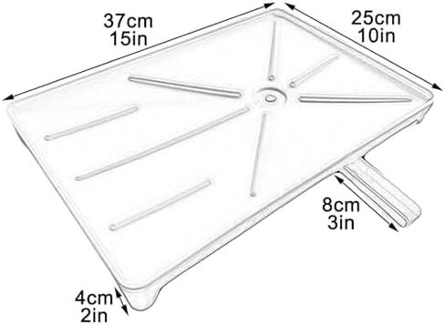 Lightweight Plastic Drip Tray with Non-Slip Base, Side Drop Slope for Efficient Dish Draining - Premium Drip Pan for Kitchen Use (White) in Saudi Arabia