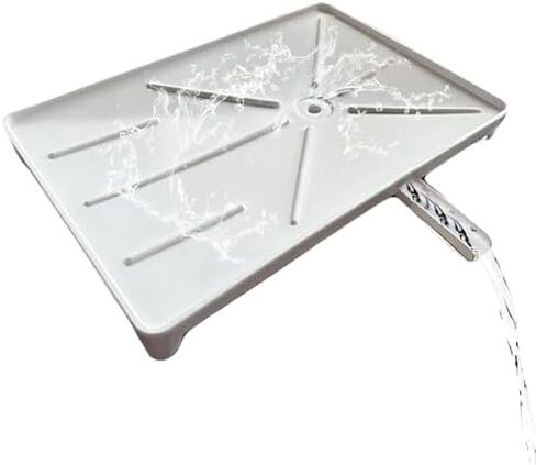 Lightweight Plastic Drip Tray with Non-Slip Base, Side Drop Slope for Efficient Dish Draining - Premium Drip Pan for Kitchen Use (White) in Saudi Arabia