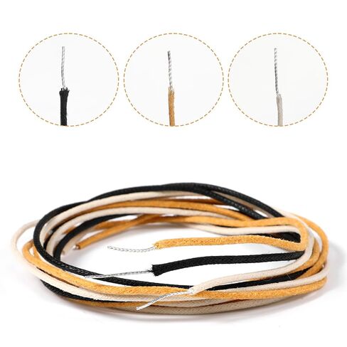 3 PCS باكس القماش سلك كهربائي غويار مغطاة سلك الغيتار مضفر شمعي على طراز خمر 1M كل ماصة 3.3 قدم الأسلاك الأسلاك البيضاء الصفراء الأسود لأسلاف ترقيات كهربائية طراز خمر على الطراز القديم in Kuwait