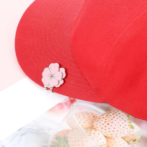 2 PCS Magnetic Golf Hat Clip Pink Flower Flower Markers Golf Ball Markers Clipty Hat Clip مجموعة علامات كرة الجولف الشخصية in Saudi Arabia