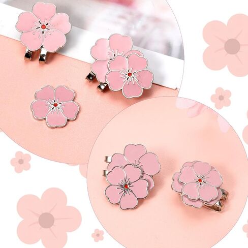 2 PCS Magnetic Golf Hat Clip Pink Flower Flower Markers Golf Ball Markers Clipty Hat Clip مجموعة علامات كرة الجولف الشخصية in Saudi Arabia