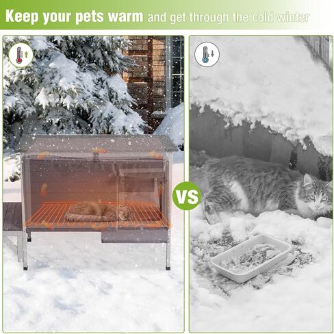 Gutinneen Outdoor Cat House معزول لشتاء Weatherproof Feral Cat Shelter in Kuwait