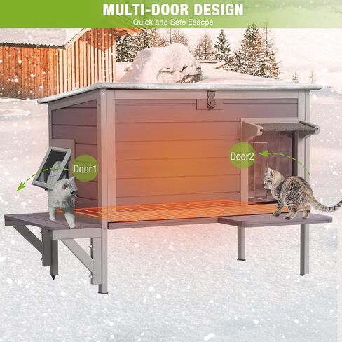 Gutinneen Outdoor Cat House معزول لشتاء Weatherproof Feral Cat Shelter in Kuwait