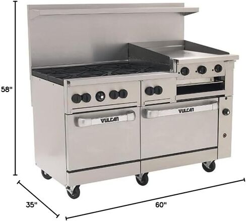 VULCAN 60-SC-6B-24GB-N GAS ENDURENG GAS-60 "W ، 6 شعلات ، فرن عرض قياسي واحد ، فرن عرض 1 Baker ، 24" شواية يدوي وربح ، قياسي ، طبيعي ، طبيعي in Saudi Arabia