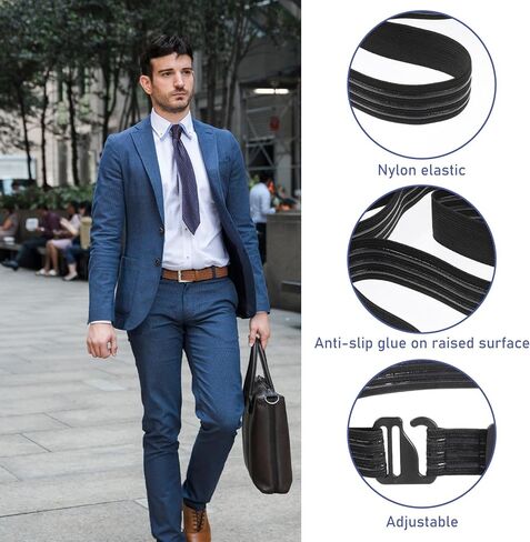 Belt Style Shirt Stay Adjustable Belt Style Stays Keepers Elastic Belt for Police Military Law with Non-slip Glue in Kuwait