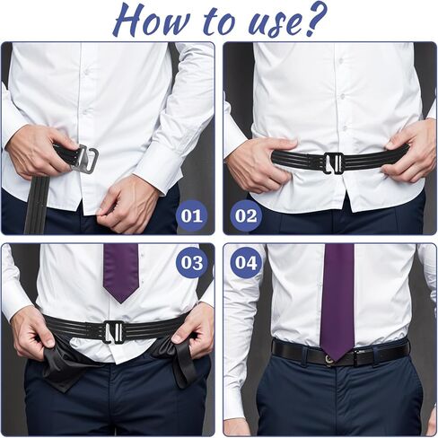 Belt Style Shirt Stay Adjustable Belt Style Stays Keepers Elastic Belt for Police Military Law with Non-slip Glue in Kuwait
