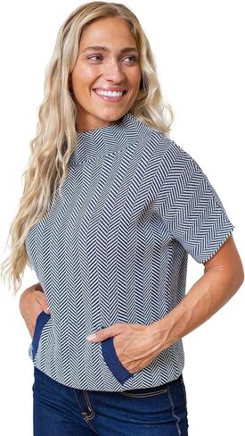 Hope & Henry Women's Short Puff Sleeve Sweater in Saudi Arabia
