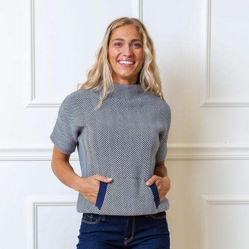 Hope & Henry Women's Short Puff Sleeve Sweater in Saudi Arabia