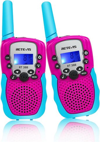 RETEVIS RT-388 Kids Walkie Talkies for Girls Boys ، من 6 إلى 12 عامًا من ألعاب الأطفال ، 22 CH LCD ، هدايا عيد الميلاد في عيد الميلاد ، التخييم في الهواء الطلق (Pink ، 2 Pack) in Saudi Arabia