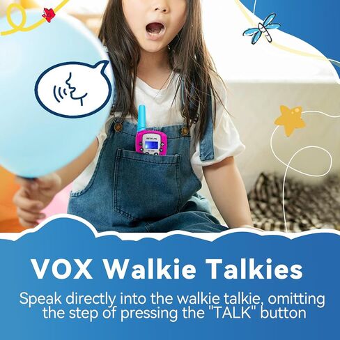 RETEVIS RT-388 Kids Walkie Talkies for Girls Boys ، من 6 إلى 12 عامًا من ألعاب الأطفال ، 22 CH LCD ، هدايا عيد الميلاد في عيد الميلاد ، التخييم في الهواء الطلق (Pink ، 2 Pack) in Saudi Arabia