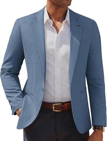 PJ Paul Jones Men's Nasual Blazer One Button Lightweight Sport Coats Solid Sucted Suit Build Suit Sucts in Saudi Arabia