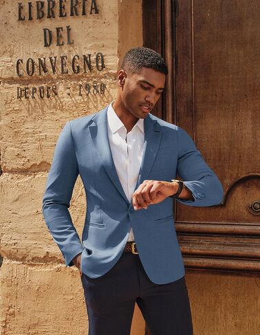 PJ Paul Jones Men's Nasual Blazer One Button Lightweight Sport Coats Solid Sucted Suit Build Suit Sucts in Saudi Arabia