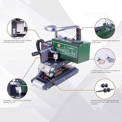 Geomemmembrane HDPE Machine Action Hot Wedge Welder 2100W أداة لحام تداخل لبطانة 1.0-3.0 مم (220 فولت) in Kuwait