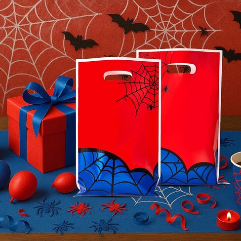 yzzhaoo 30 pcs Spider Goodie Bags Party Favors حقائب مع مقابض لحفل عيد ميلاد موضوع Chiristmas Halloween Candy Bag Bag Cookie Bag in Kuwait