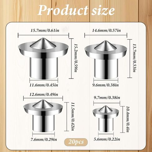 20pcs Dowel و Tenon Center Center Sluds Doweling Contering 1/4 "5/16" 3/8 " in Saudi Arabia