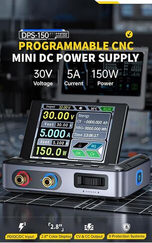 مزود الطاقة DPS-150 DC ، مزود طاقة Benchtop المتغير ، 30V 5A مصدر الطاقة CNC قابلة للبرمجة مع إدخال PD/QC/DC ، محول الطاقة القابل للتعديل in Saudi Arabia