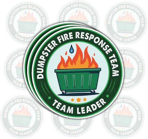 3Pcs Dumpster Fire Response Team Sticker Funny Meme This is Fine Dumpster Fire Sticker Gift Dumpster Fire Response Team Stickers Dumpster Fire Decal for Laptop Bottle Phone Car Hard Hat 3"x3" (D1) in Kuwait