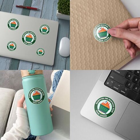 3Pcs Dumpster Fire Response Team Sticker Funny Meme This is Fine Dumpster Fire Sticker Gift Dumpster Fire Response Team Stickers Dumpster Fire Decal for Laptop Bottle Phone Car Hard Hat 3"x3" (D1) in Kuwait