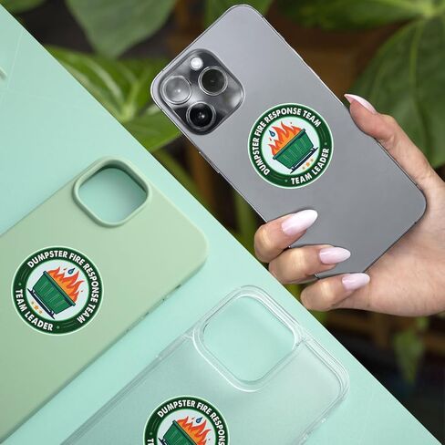 3Pcs Dumpster Fire Response Team Sticker Funny Meme This is Fine Dumpster Fire Sticker Gift Dumpster Fire Response Team Stickers Dumpster Fire Decal for Laptop Bottle Phone Car Hard Hat 3"x3" (D1) in Kuwait