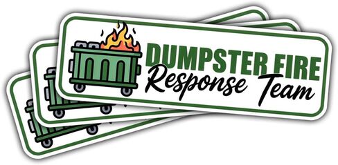3Pcs Dumpster Fire Response Team Sticker Funny Meme This is Fine Dumpster Fire Sticker Gift Dumpster Fire Response Team Stickers Dumpster Fire Decal for Laptop Bottle Phone Car Hard Hat 3"x3" (D1) in Saudi Arabia