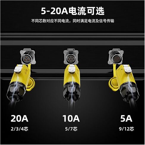 LP20 9-pin أنثى الذكور مقبس الطيران المقاوم للماء الأصفر العكسي IP68 موصل UL (التثبيت العكسي شفة) in Kuwait