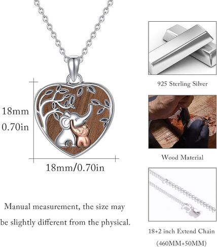 TUGHRA Heart Locket Necklaces That Holds Picture Sterling Silver Elephant Locket Pendant Necklace Photos Jewelry Gifts for Women Teen Mom Daughter Birthday in Saudi Arabia