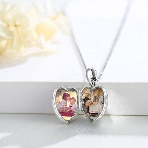 TUGHRA Heart Locket Necklaces That Holds Picture Sterling Silver Elephant Locket Pendant Necklace Photos Jewelry Gifts for Women Teen Mom Daughter Birthday in Saudi Arabia