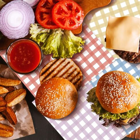 280 PCS أوراق الورق الشمع المتقلب 12 × 12 بوصة لذيذة مخبز ، خطوط سلة سلة غير مقاومة للاسترداد للطبخ للوجبات الخفيفة التي تغلفها شطائر الوجبات الخفيفة in Saudi Arabia