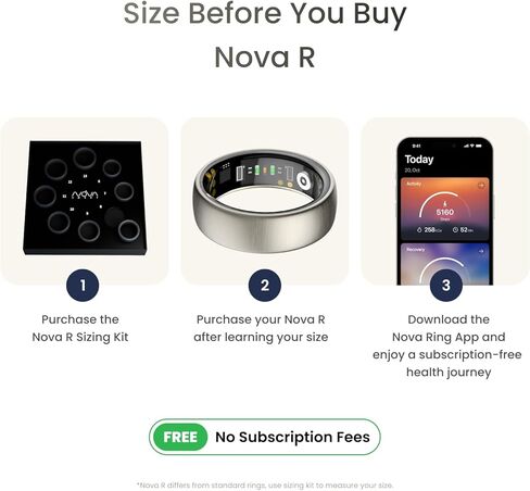 Smart Ring - AI Health Tracker مع النوم ، والإجهاد ، واللياقة ، ومراقبة معدل ضربات القلب الخاتم الذكي للرجال والنساء. لا يوجد اشتراك ، Android & iOS متوافق (Silver ، Size 7) in Saudi Arabia