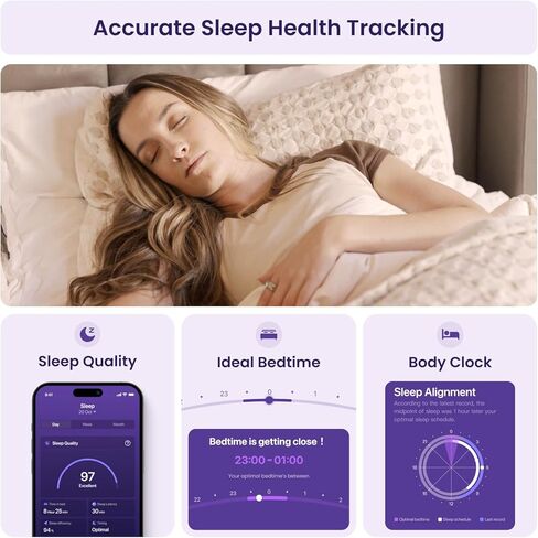 Smart Ring - AI Health Tracker مع النوم ، والإجهاد ، واللياقة ، ومراقبة معدل ضربات القلب الخاتم الذكي للرجال والنساء. لا يوجد اشتراك ، Android & iOS متوافق (Silver ، Size 7) in Saudi Arabia