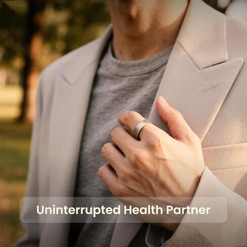 Smart Ring - AI Health Tracker مع النوم ، والإجهاد ، واللياقة ، ومراقبة معدل ضربات القلب الخاتم الذكي للرجال والنساء. لا يوجد اشتراك ، Android & iOS متوافق (Silver ، Size 7) in Saudi Arabia