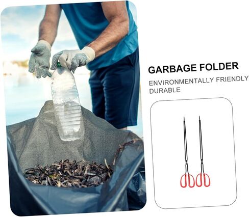 LIFKOME 2pcs Yard Garbage Clamp Portable BBQ Coal Tongs Heavy-Duty Waste Picker for Grilling Supplies for Outdoor Use and Litter Collection in Saudi Arabia