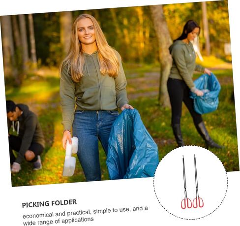 LIFKOME 2pcs Yard Garbage Clamp Portable BBQ Coal Tongs Heavy-Duty Waste Picker for Grilling Supplies for Outdoor Use and Litter Collection in Saudi Arabia