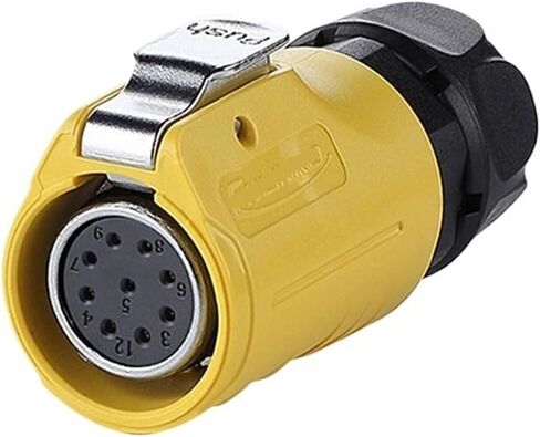 LP20 9-pin أنثى الذكور مقبس الطيران المقاوم للماء الأصفر العكسي IP68 موصل UL (التثبيت العكسي شفة) in Kuwait