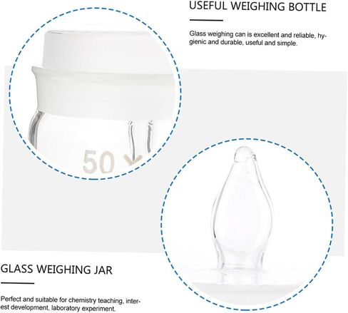 3pcs Glass Weighing Bottles Set Low High Form Laboratory Holders Lids for Accurate Chemical Weighing Borosilicate Glass for Experiments and Teaching in Saudi Arabia