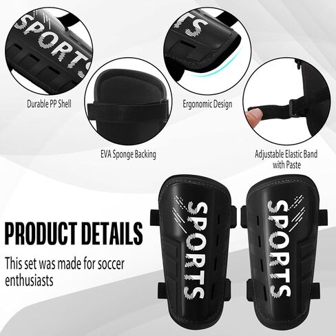 Syhood Sports Soccer Shin Guards for Toddler Kids Youth Football Shin Pads Protective Soccer Gear Lightweight Soccer Equipment for 3-5, 5-10 Years Old Children Teen Boys Girls Game in Saudi Arabia