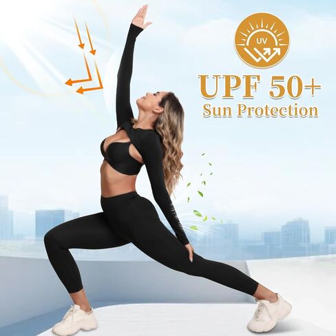 Hiball Workout Bolero Shrug Crop Top Long Sleeve Women, Sports Shrug Cropped Shirts, Cooling Shawl Arm Sleeves in Kuwait