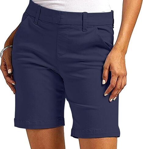 Shorts for Women, Y2k, Stretchy, Ladies Twill Short High Waisted Bermuda Short Casual Summer Dressy, 7 Inch Inseam in Saudi Arabia