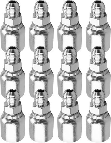 12pcs 3/8 "خرطوم x 3/8" تجهيزات خرطوم الهيدروليكية JIC تناسب تجعيدات Dayco Weatherhead U-Series قابلة للتعديل ، 37 درجة من خرطوم الهيدروليكي الذكور تجعيد in Saudi Arabia