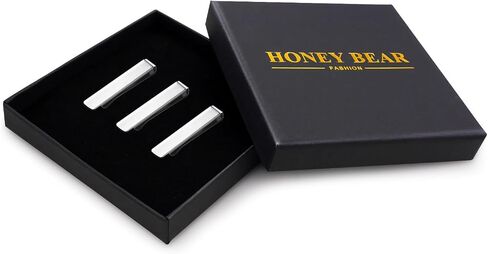 HONEY BEAR 3/6pcs Mens Boys Skinny Tie clip Set Tie Bar for Narrow Tie Gift 4cm in Kuwait