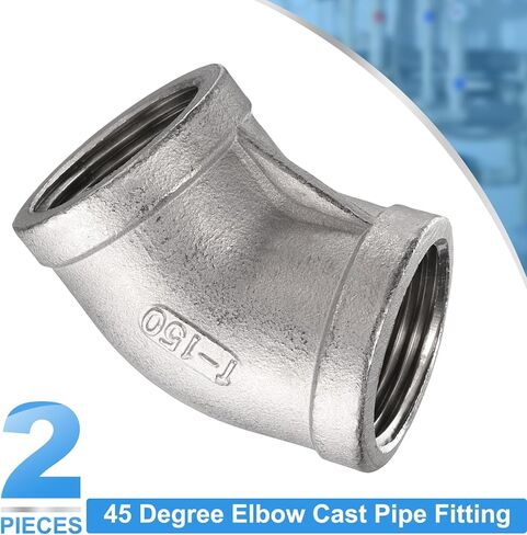 HARFINGTON 45 درجة الكوع تركيب الأنابيب 1/8 "NPT أنثى 304 الفولاذ المقاوم للصدأ الكوع المناسب موصل الموضوع لتطبيقات السباكة الهواء الوقود المياه in Saudi Arabia