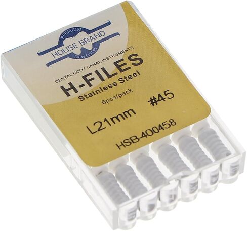 400458 HSB Hedstrom Endodontic Files Stainless Steel 21mm #45 White 6/Pk in Saudi Arabia