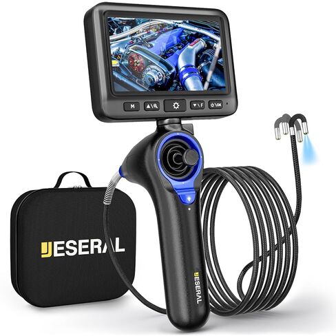 360 درجة مفصلية كاميرا Borescope - Jeseral 5 "HD 1080P شاشة الكاميرا مع 6 ضوء ، منظار مع 6.2 مم مسبار IP67 مقاوم للماء ، 3x ZOOM 4 -اتجاه borescope مع كابل مرن in Kuwait