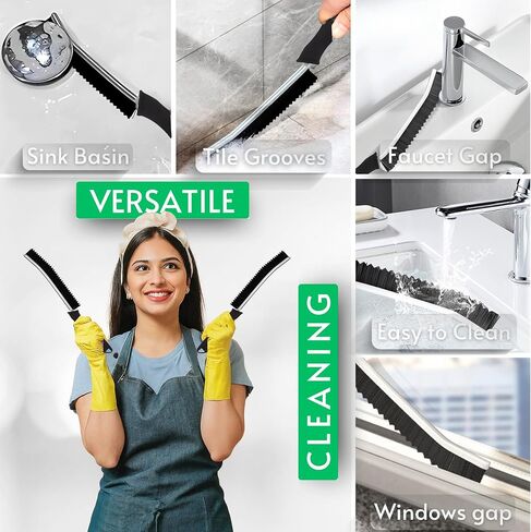 Hard Bristle Crevice Cleaning Brushes for Household use - Multifunctional Crevice Cleaning Tools for Housekeeping & Bathroom Cleaning Tools - Small Cleaning Brushes for Tight Spaces in Saudi Arabia