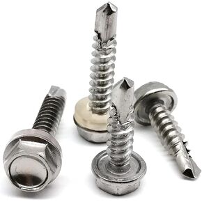 45-120pcs m4.2 m4.8 m5.5 m6.3 أحجام مزيج من الحافة السداسية الحفر ذيل مجموعة المسمار مجموعة المسمار مجموعة 410 الفولاذ المقاوم للصدأ لألومنيوم لوحة الحديد (M5.5 60pcs) in Saudi Arabia