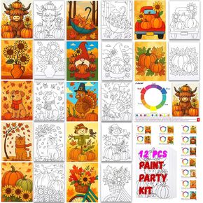 12PCS 8x10IN Pre Drawn Canvas to Paint for Adults Halloween Paint Party in Saudi Arabia