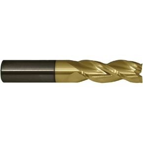 Cleveland C84152 CEM-AM3-ZN Imperial Stub Corner Radius End Mill, 1/4 in Dia Cutter, 0.015 in Corner Radius, 3/8 in Length of Cut, 3 Flutes, 1/4 in Dia Shank, 2 in OAL, Zirconium Nitride (Each) in Saudi Arabia