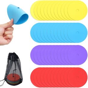 Flat Cones, 48 Pcs 6 Inch Spot Markers, Soccer Cones, Field Court Markers, Sit Spots, Flat Discs, Soccer Training Equipment, Agility Practice, Football in Kuwait