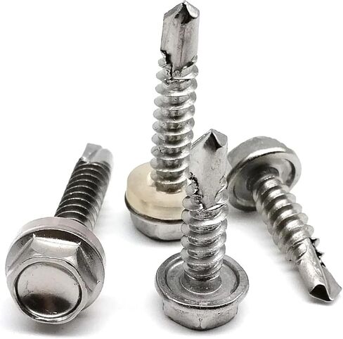 45-120pcs M4.2 M4.8 M5.5 M6.3 Mix Sizes Hex Flange Head Drill Tail Self Tapping Screw Set Kit 410 Stainless Steel for Iron Plate Aluminum(M5.5 60pcs) in Saudi Arabia